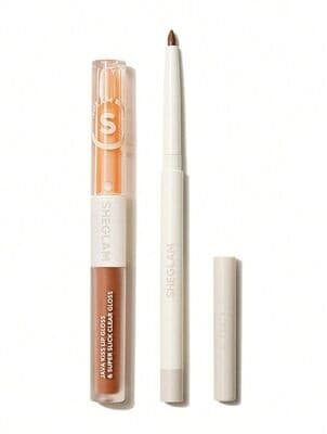 مجموعة تخطيط الشفاه وأحمر الشفاه Soft 90's Glam Lip Liner and Lip Duo Set-Moody Taupe Lip Set من SHEGLAM main image
